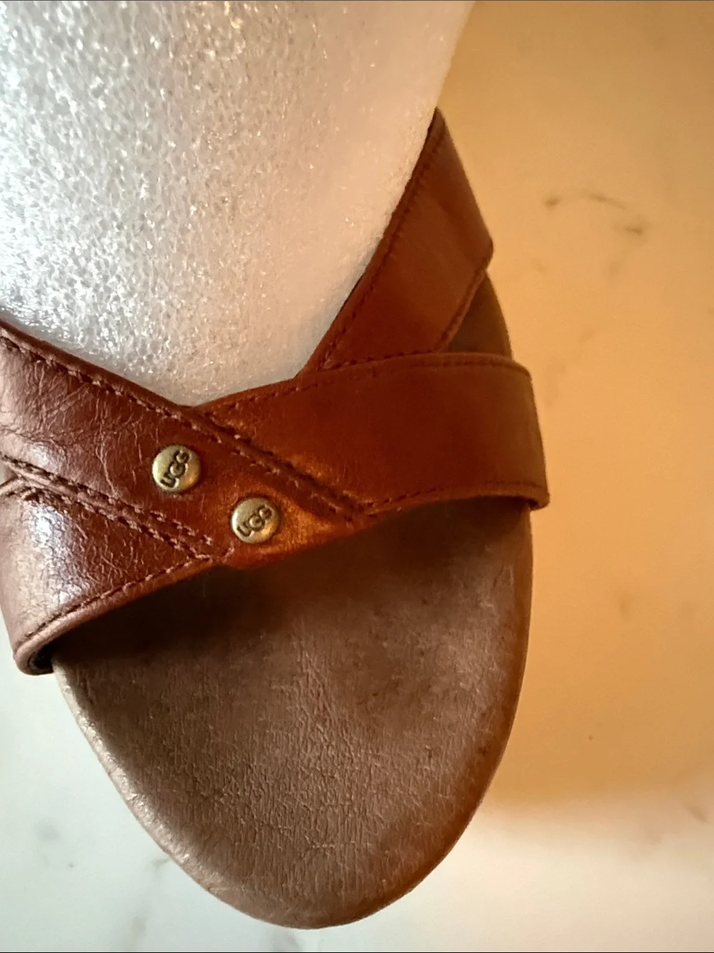 UGG Leather Wedge Sandals